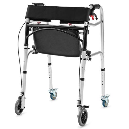 Height Adjustable Aluminum Walker with Rolling Wheels and Brakes at Set Shop and Smile
