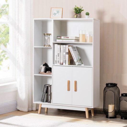 Free Standing Pantry Cabinet with 2 Door Cabinet and 5 Shelves at Set Shop and Smile