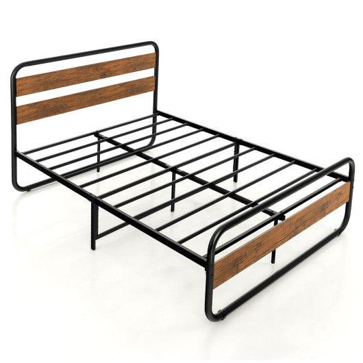 Arc Platform Bed with Headboard and Footboard-Full Size at Set Shop and Smile