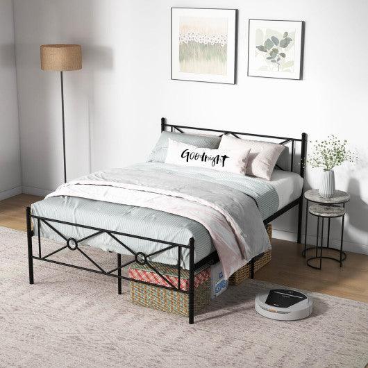 Full/Queen Size Metal Platform Bed Frame with Headboard and Footboard-Full Size at Set Shop and Smile