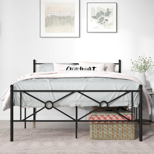 Full/Queen Size Metal Platform Bed Frame with Headboard and Footboard-Full Size at Set Shop and Smile