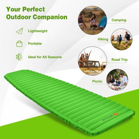 3 Inch Thick Inflatable Waterproof Camping Sleeping Pad-Green at Set Shop and Smile