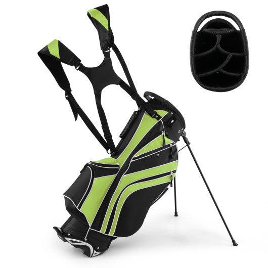 Golf Stand Cart Bag with 6-Way Divider Carry Pockets-Green at Set Shop and Smile