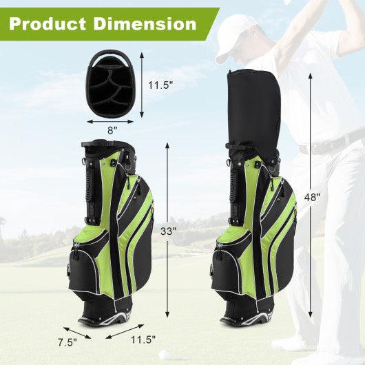 Golf Stand Cart Bag with 6-Way Divider Carry Pockets-Green at Set Shop and Smile