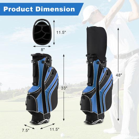 Golf Stand Cart Bag with 6-Way Divider Carry Pockets-Blue at Set Shop and Smile
