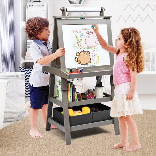3 in 1 Double-Sided Storage Art Easel-Gray at Set Shop and Smile