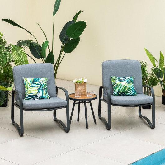 3 Pieces Patio Bistro Conversation Set with Waterproof DPC Tabletop at Set Shop and Smile