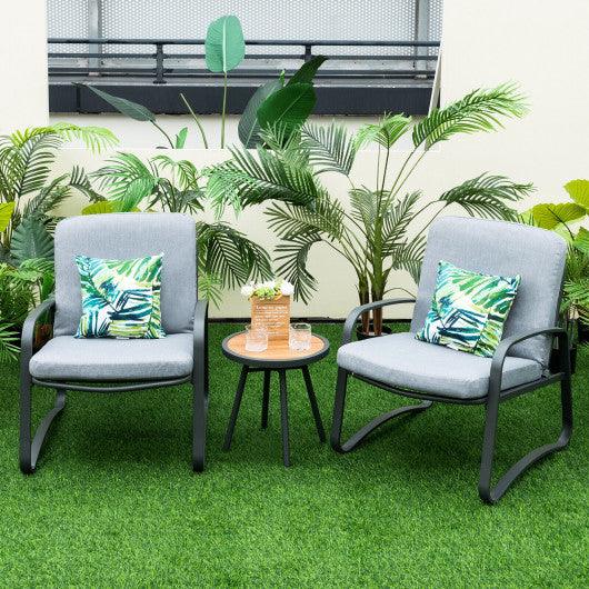 3 Pieces Patio Bistro Conversation Set with Waterproof DPC Tabletop at Set Shop and Smile