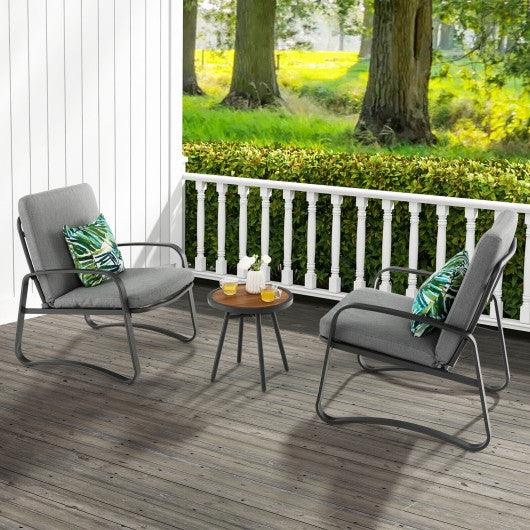 3 Pieces Patio Bistro Conversation Set with Waterproof DPC Tabletop at Set Shop and Smile