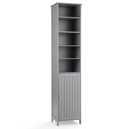 72 Inches Free Standing Tall Floor Bathroom Storage Cabinet-Gray at Set Shop and Smile