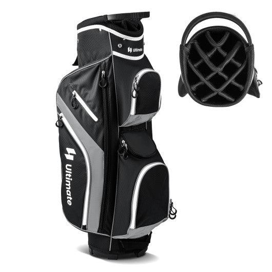 Golf Cart Bag with 14 Way Top Dividers-Gray at Set Shop and Smile