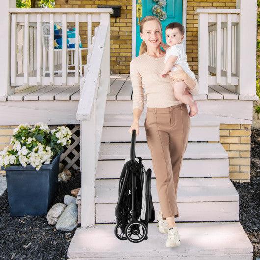 One-Hand Folding Portable Lightweight Baby Stroller with Aluminum Frame-Gray at Set Shop and Smile