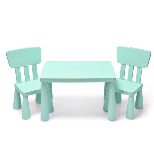3 Pieces Toddler Multi Activity Play Dining Study Kids Table and Chair Set-Green at Set Shop and Smile