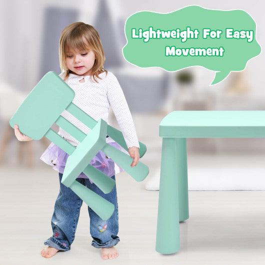3 Pieces Toddler Multi Activity Play Dining Study Kids Table and Chair Set-Green at Set Shop and Smile