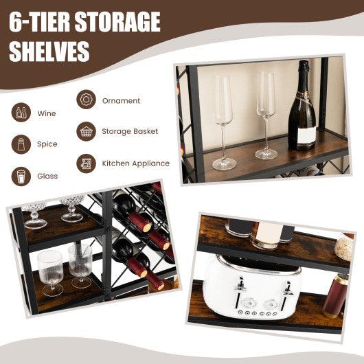 Industrial Floor Wine Rack with 3 Rows of Stemware Racks at Set Shop and Smile