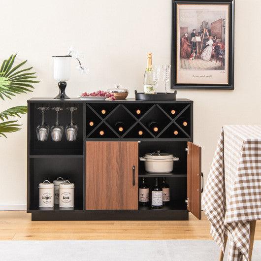 Industrial Sideboard Cabinet with Removable Wine Rack and Glass Holder at Set Shop and Smile
