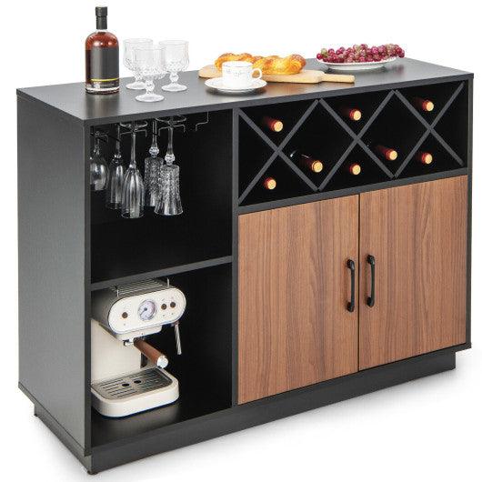 Industrial Sideboard Cabinet with Removable Wine Rack and Glass Holder at Set Shop and Smile