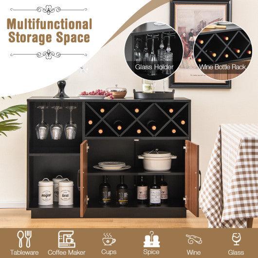 Industrial Sideboard Cabinet with Removable Wine Rack and Glass Holder at Set Shop and Smile