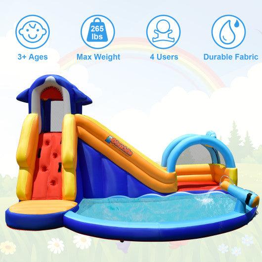 Inflatable Bouncy House with Slide and Splash Pool without Blower at Set Shop and Smile