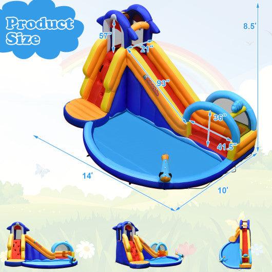 Inflatable Bouncy House with Slide and Splash Pool without Blower at Set Shop and Smile
