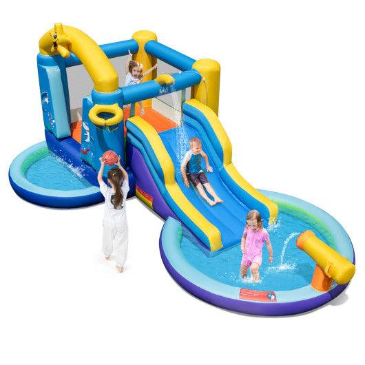 Inflatable Ocean-Themed Bounce House with 680W Blower and 2 Pools at Set Shop and Smile
