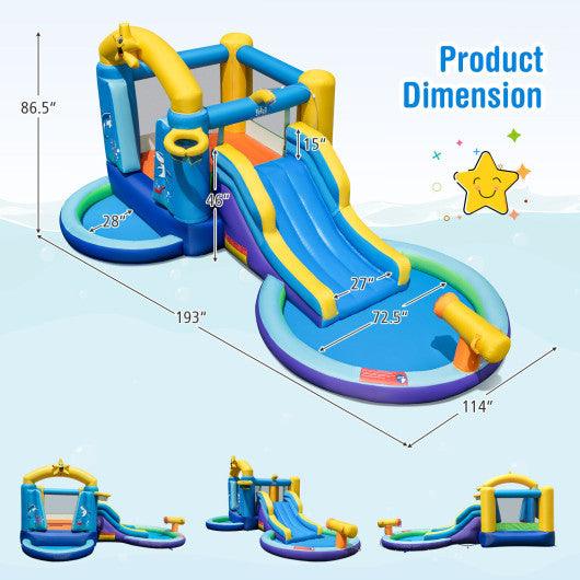 Inflatable Ocean-Themed Bounce House with 680W Blower and 2 Pools at Set Shop and Smile