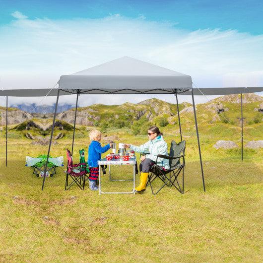 Patio 10x10FT Instant Pop-up Canopy Folding Tent with Sidewalls and Awnings Outdoor-Gray at Set Shop and Smile