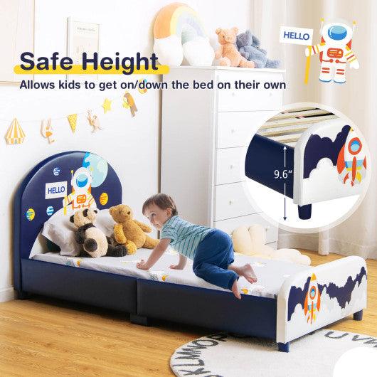 Kids Upholstered Platform Bed with Headboard and Footboard at Set Shop and Smile