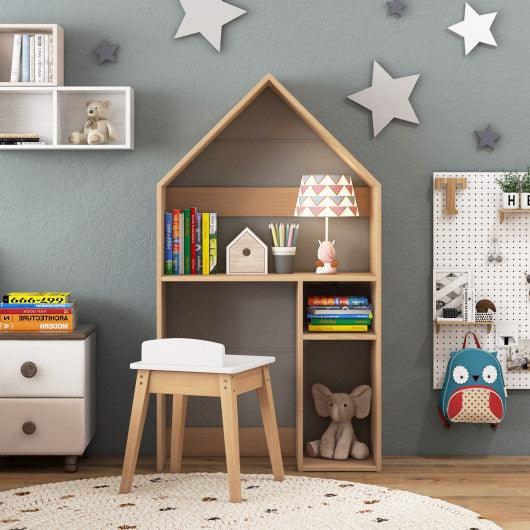 2-in-1 Kids House-Shaped Table and Chair Set-Gray at Set Shop and Smile