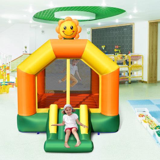 Kids Inflatable Bounce House with Slide and Basketball Rim with 735W Blower at Set Shop and Smile