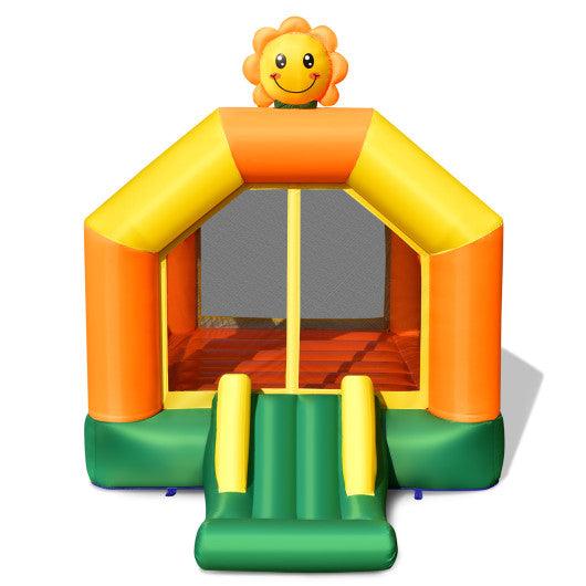 Kids Inflatable Bounce House with Slide and Basketball Rim with 735W Blower at Set Shop and Smile