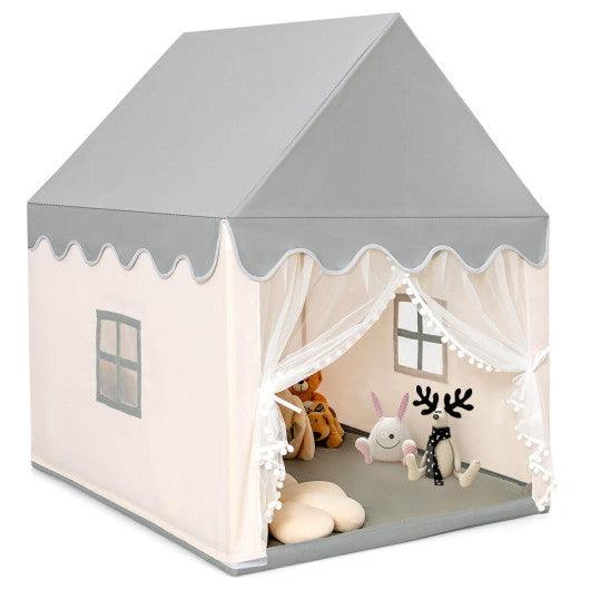Kids Large Play Castle Fairy Tent with Mat-Beige at Set Shop and Smile