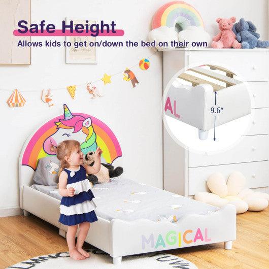 Children Twin Size Upholstered Platform Single Bed at Set Shop and Smile