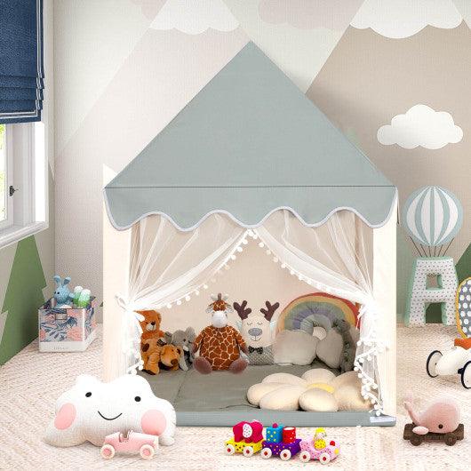 Kids Large Play Castle Fairy Tent with Mat-Beige at Set Shop and Smile