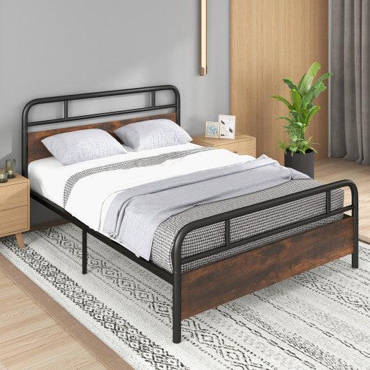 Twin/Full/Queen Size Bed Frame with Industrial Headboard-Queen Size at Set Shop and Smile