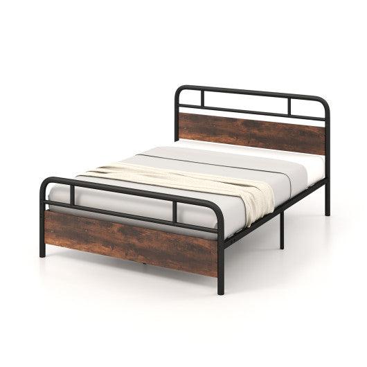 Twin/Full/Queen Size Bed Frame with Industrial Headboard-Queen Size at Set Shop and Smile
