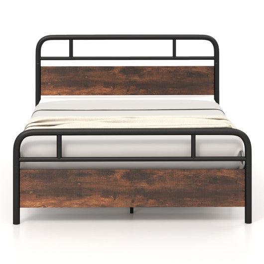 Twin/Full/Queen Size Bed Frame with Industrial Headboard-Queen Size at Set Shop and Smile