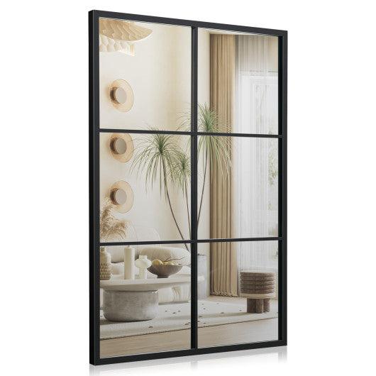 3-Layered Decorative Wall Mirror with Metal Frame for Dining Living Room-Black at Set Shop and Smile