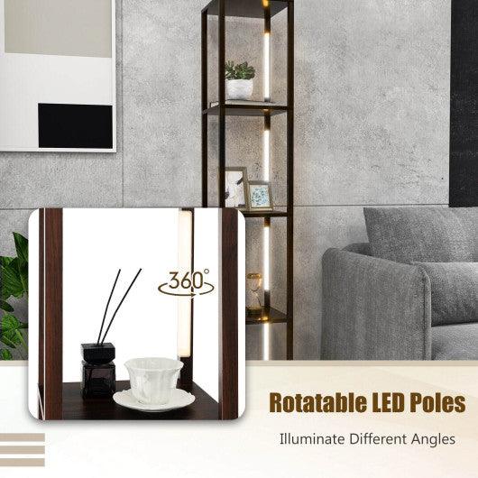 64 Inches Floor Lamp with 3-Level Dimmable LED Bulbs and Rotatable LED Poles-Walnut at Set Shop and Smile