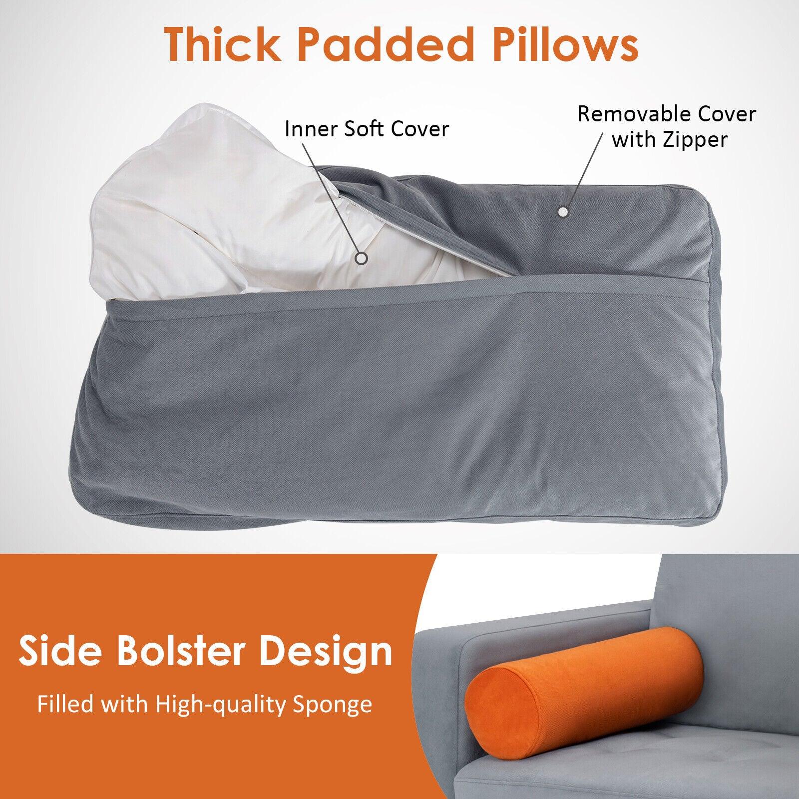 Modular L-shaped 3-Seat Sectional Sofa with Reversible Chaise and 2 USB Ports-Gray at Set Shop and Smile