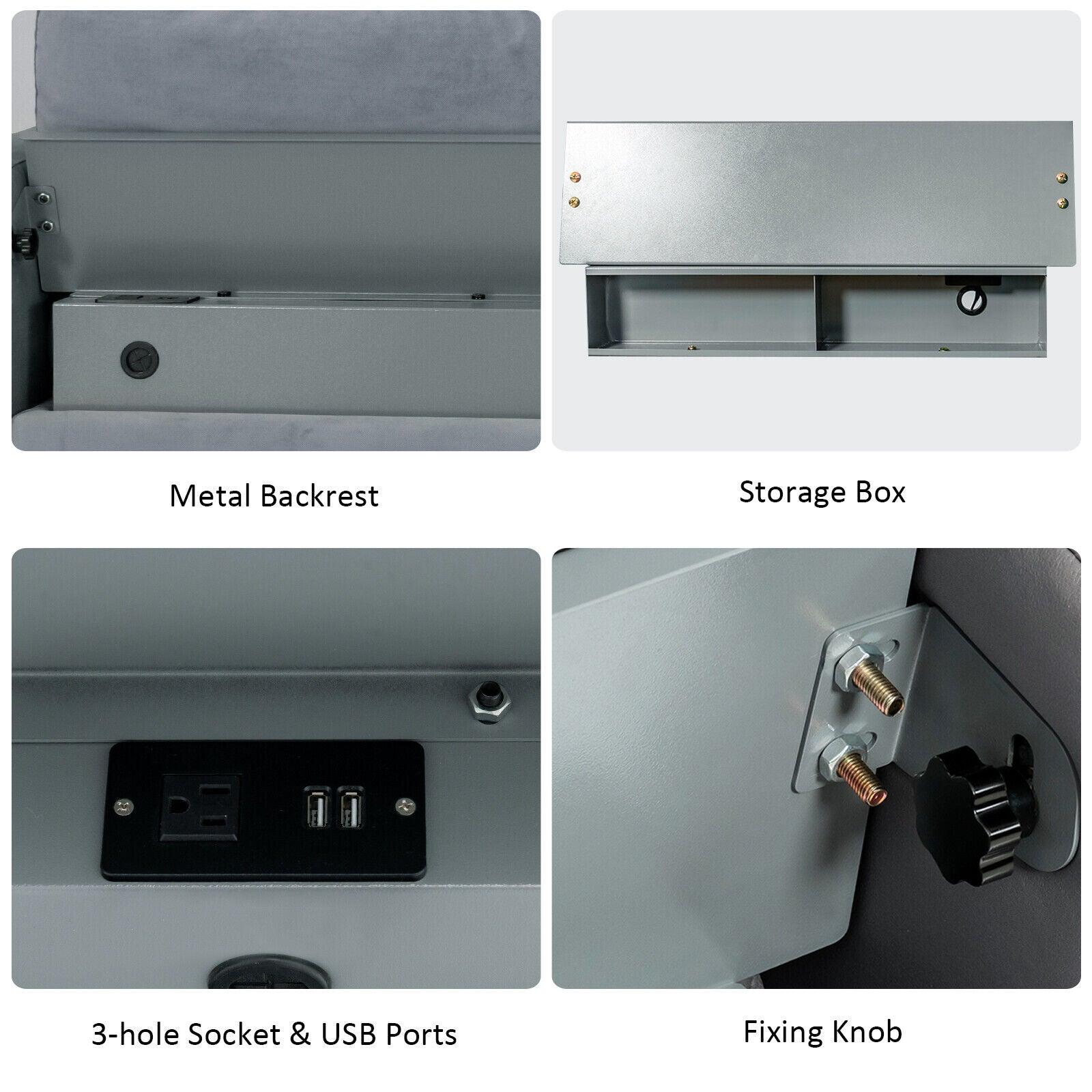 Modular L-shaped 3-Seat Sectional Sofa with Reversible Chaise and 2 USB Ports-Gray at Set Shop and Smile
