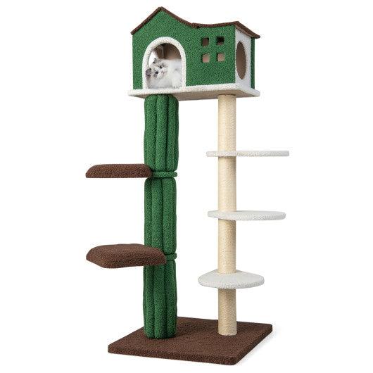 Multi-level Cat Tree with Condo andand Anti-tipping Device-Green at Set Shop and Smile