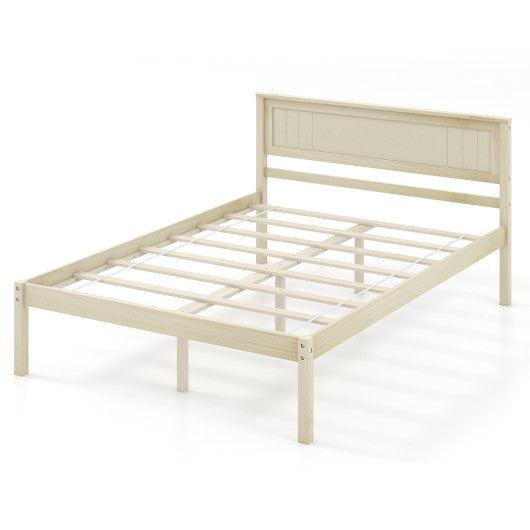 Twin/Full/Queen Size Wooden Bed Frame with Headboard and Slat Support-Full Size at Set Shop and Smile