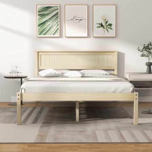 Twin/Full/Queen Size Wooden Bed Frame with Headboard and Slat Support-Full Size at Set Shop and Smile