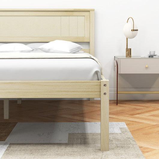 Twin/Full/Queen Size Wooden Bed Frame with Headboard and Slat Support-Full Size at Set Shop and Smile