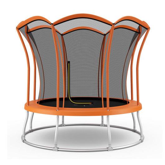 10 Feet Unique Flower Shape Trampoline with Galvanized Steel Frame-Orange at Set Shop and Smile