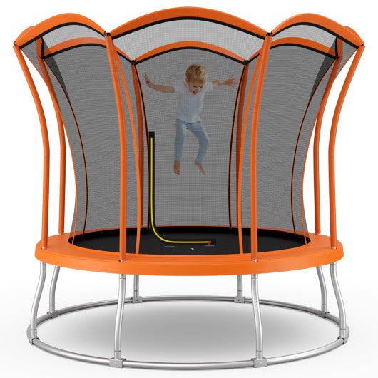 10 Feet Unique Flower Shape Trampoline with Galvanized Steel Frame-Orange at Set Shop and Smile
