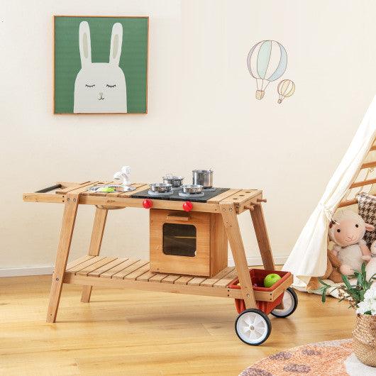 Wooden Play Cart with Sun Proof Umbrella for Toddlers Over 3 Years Old at Set Shop and Smile