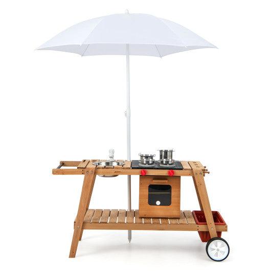 Wooden Play Cart with Sun Proof Umbrella for Toddlers Over 3 Years Old at Set Shop and Smile