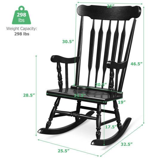 Outdoor Rocking Chair with Slatted Backrest-Black at Set Shop and Smile